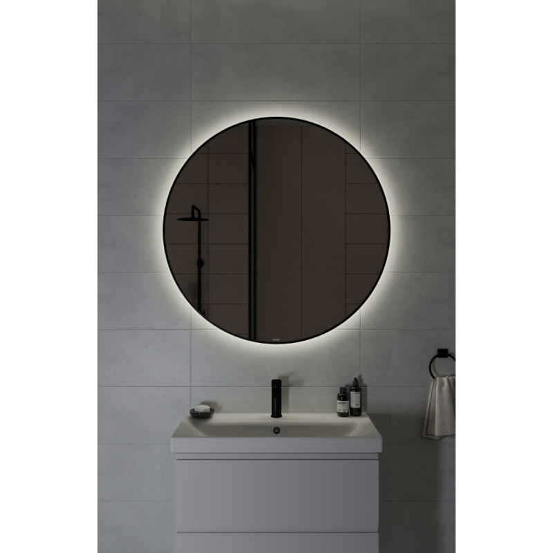 Зеркало с подсветкой в черной рамке 60х60см Cersanit ECLIPSE SMART 64146