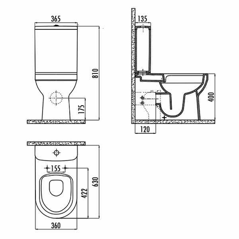 Чаша напольного унитаза Creavit Letoon LT361-11CB00E-0000