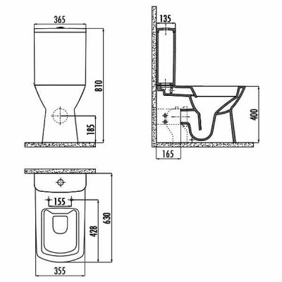 Чаша напольного унитаза Creavit Nova NV361-11CB00E-0000