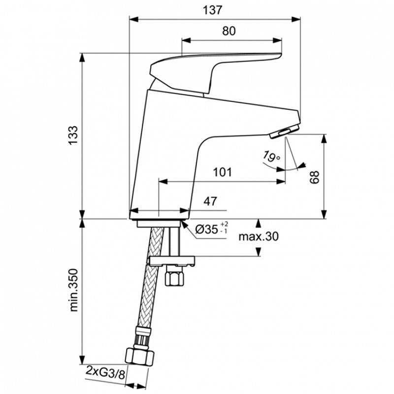 Смеситель для раковины Ideal Standard Ceraflex B1713AA