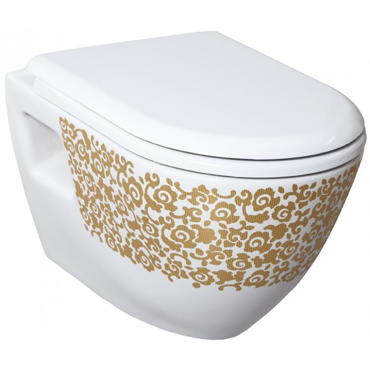 Подвесной унитаз с биде с декором Creavit Terra TP325-00CB00E-CA00