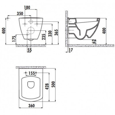 Подвесной унитаз Creavit Trend TP326-11CB00E-0000