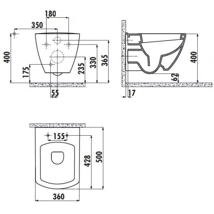 Подвесной унитаз Creavit Trend TP326-11CB00E-0000
