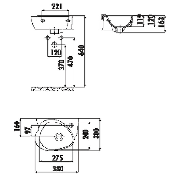 Раковина детская подвесная белая Creavit Cocuk CK035-00CB00E-0000