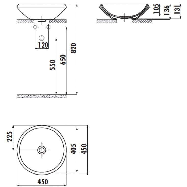 Раковина мебельная белая Creavit Minimal MN045-00CB00E-0000
