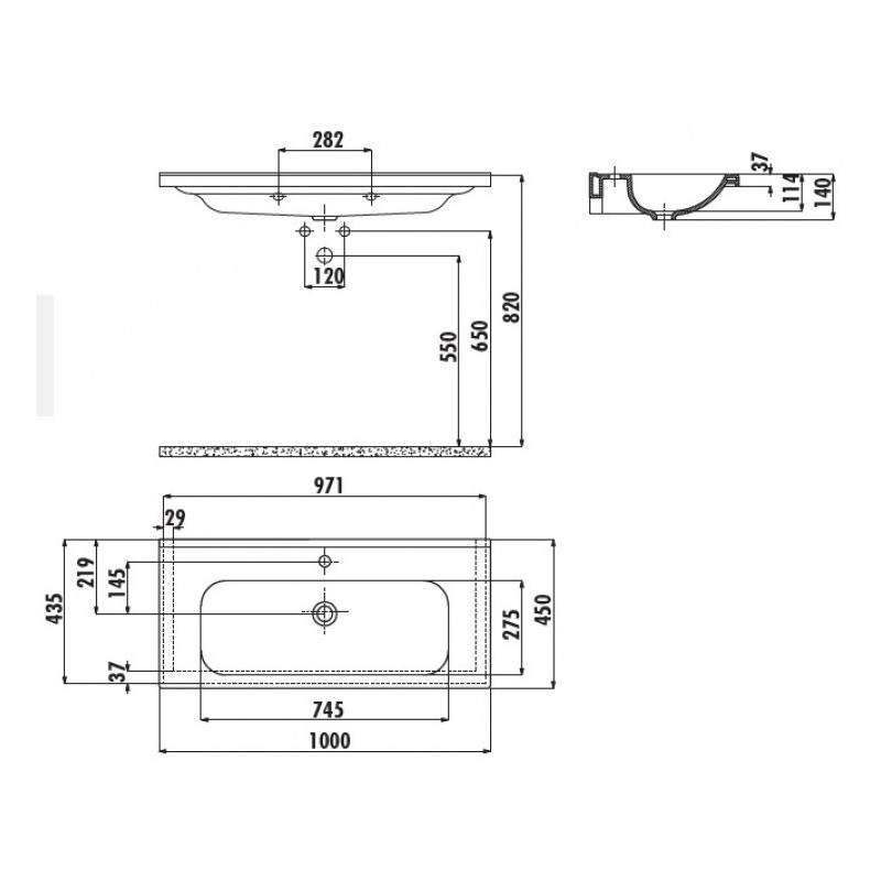 Раковина мебельная 100см белая Creavit Ideal ID100-00CB00E-0000