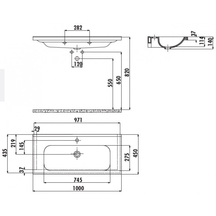 Раковина мебельная 100см белая Creavit Ideal ID100-00CB00E-0000