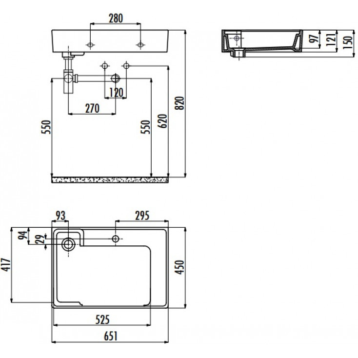 Раковина подвесная белая Creavit Minimal AR065-00CB00E-0000