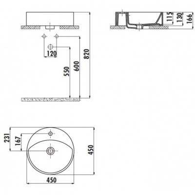 Раковина мебельная белая Creavit Minimal MN145-00CB00E-0000