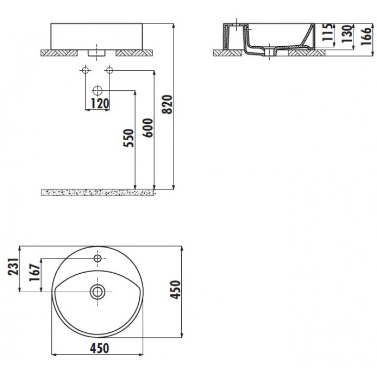 Раковина мебельная белая Creavit Minimal MN145-00CB00E-0000