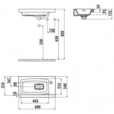 Раковина мебельная белая Creavit Memory MY060-00CB00E-0000