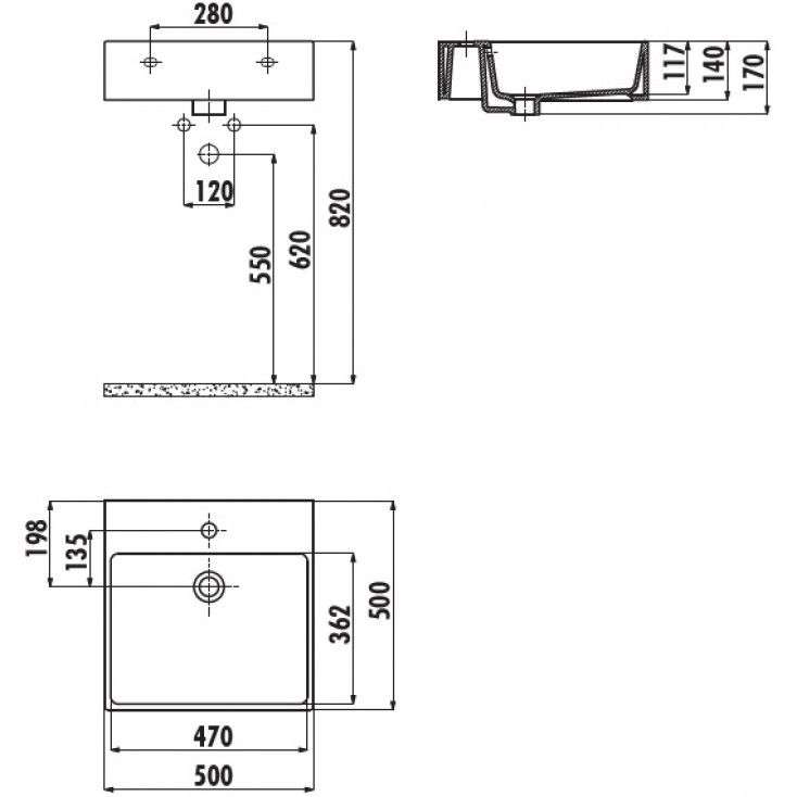 Раковина мебельная белая Creavit Next NX256-00CB00E-0000