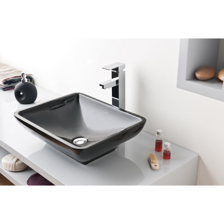 Раковина накладная черная Creavit Tina TP140-00SI00E-0000