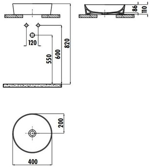Раковина-чаша белая Creavit Ultra UL140-00CB00E-0000