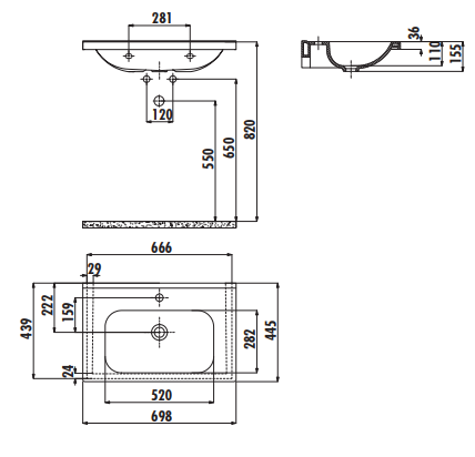 Подвесная раковина белая Creavit Ideal ID070-00CB00E-0000