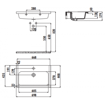 Подвесная раковина белая Creavit Ipek IP070-00CB00E-0000