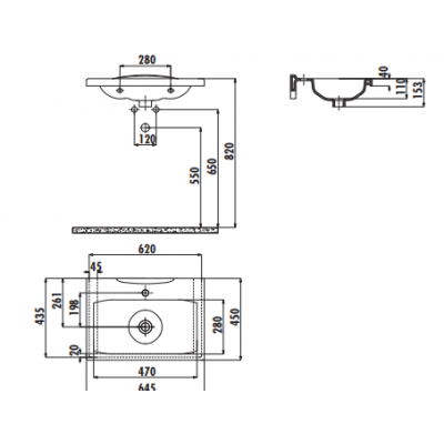 Подвесная раковина белая Creavit Luna LN165-00CB00E-0000