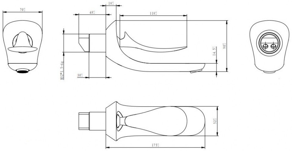 Смеситель для раковины встраиваемый хром Creavit Foglia FG1401