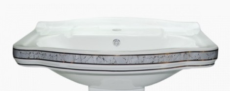 Подвесная раковина белая с декором Creavit Klasik KL065.000I0