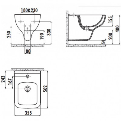 Биде подвесное белое Creavit Bene BN510-00CB00E-0000
