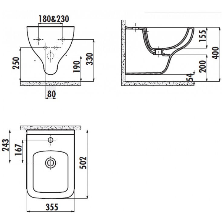 Биде подвесное белое Creavit Bene BN510-00CB00E-0000