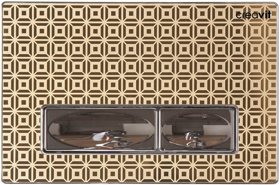 Клавиша смыва золото с узором Creavit Design Ozel GP4009.34