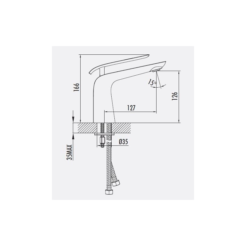 Смеситель для раковины белый/хром Creavit Bloom BL1511-B