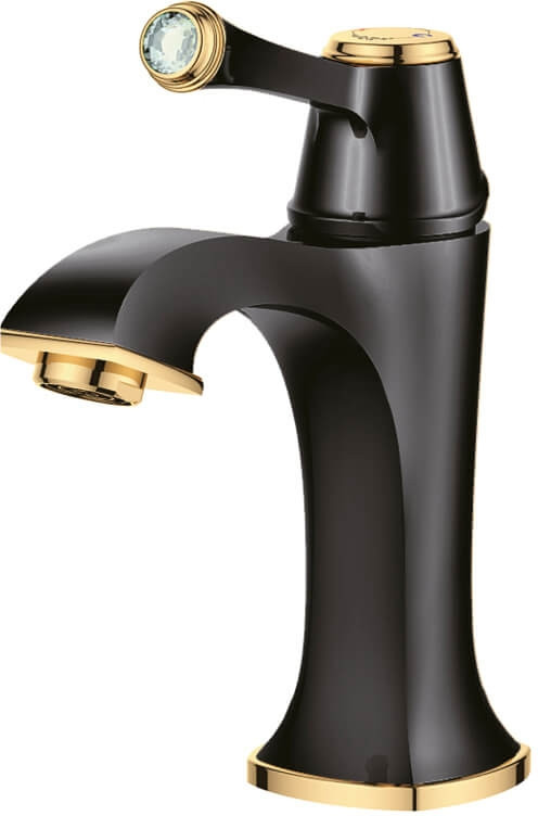Смеситель для раковины черный/золото Creavit Elegant EG1500-S