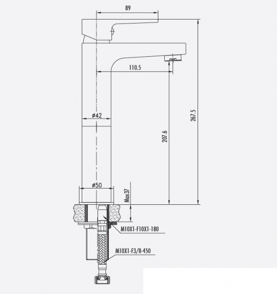 Смеситель для раковины хром Creavit Sharp SR6500