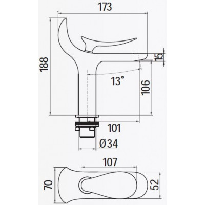 Смеситель для раковины хром Creavit Foglia FG1501