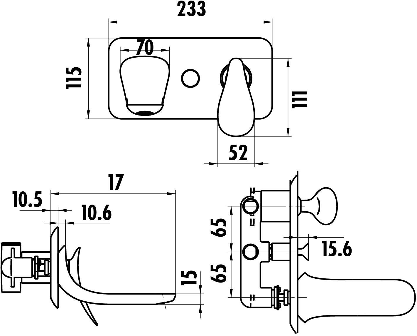Смеситель для раковины встраиваемый хром Creavit Foglia FG2501