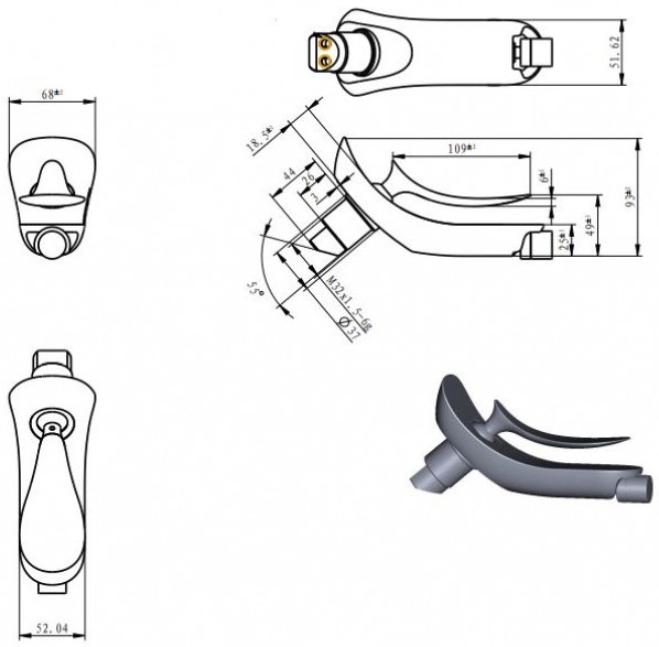 Смеситель для биде хром Creavit Foglia FG3501