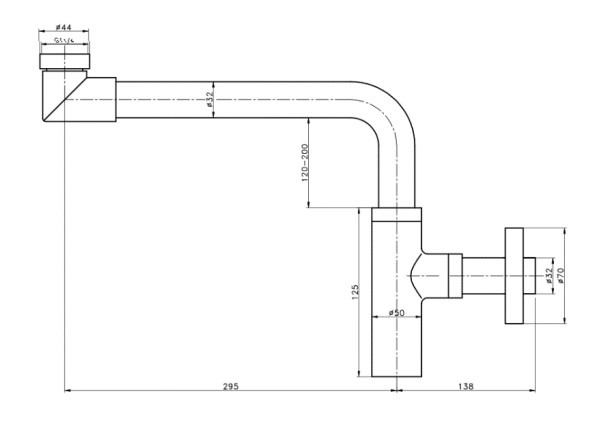 Сифон для раковины хром Creavit SF6088