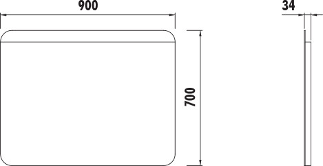 Зеркало с подсветкой 90см Creavit Zeon ZE4001.01.SS