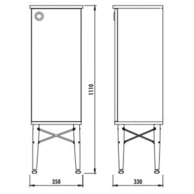 Тумба напольная белая 35см Creavit Legno LG2110.00.KNB
