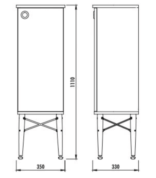 Тумба напольная белая 35см Creavit Legno LG2110.00.KNB