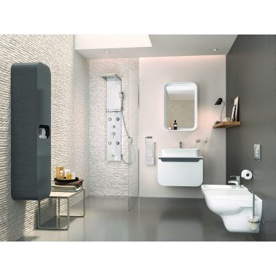 Тумба с раковиной подвесная белая 70см Creavit Pion Plus PN0070.01.BGR+UL060