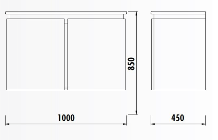 Тумба с раковиной подвесная орех 80см Creavit Verti VE0080.42.VV