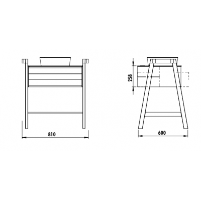 Тумба с раковиной напольная орех 81см Creavit Truva TR0080.01ANM+UL040-00AM00E-00