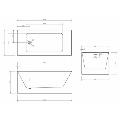 Акриловая ванна белая 150x70см Abber AB9274-1.5