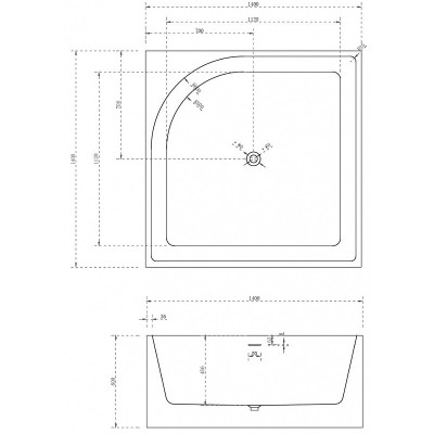Акриловая ванна белая 140x140см Abber AB9337