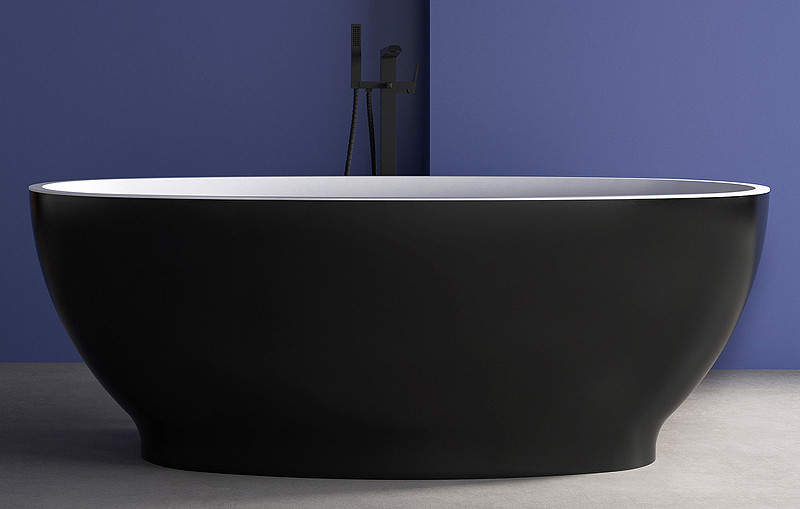 Акриловая ванна черная 165x80см Abber AB9207MB