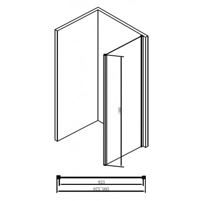 Душевая перегородка черная 100х190см Abber Schwarzer Diamant AG100BS