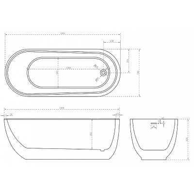 Акриловая ванна белая 150x70см Abber AB9341-1.5