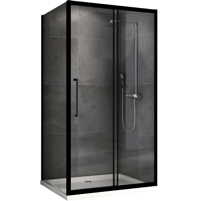 Душевой уголок черный 170х90см ABBER Schwarzer Diamant AG30170BH-S80B