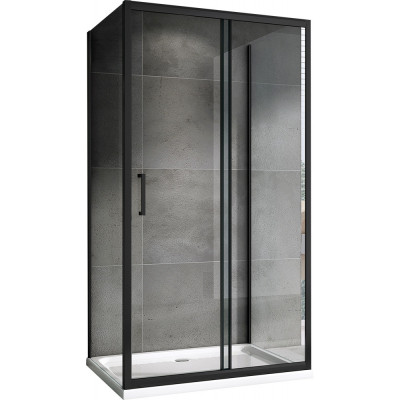 Душевой уголок черный 120х100см ABBER Schwarzer Diamant AG30120BH-S100B-S100B