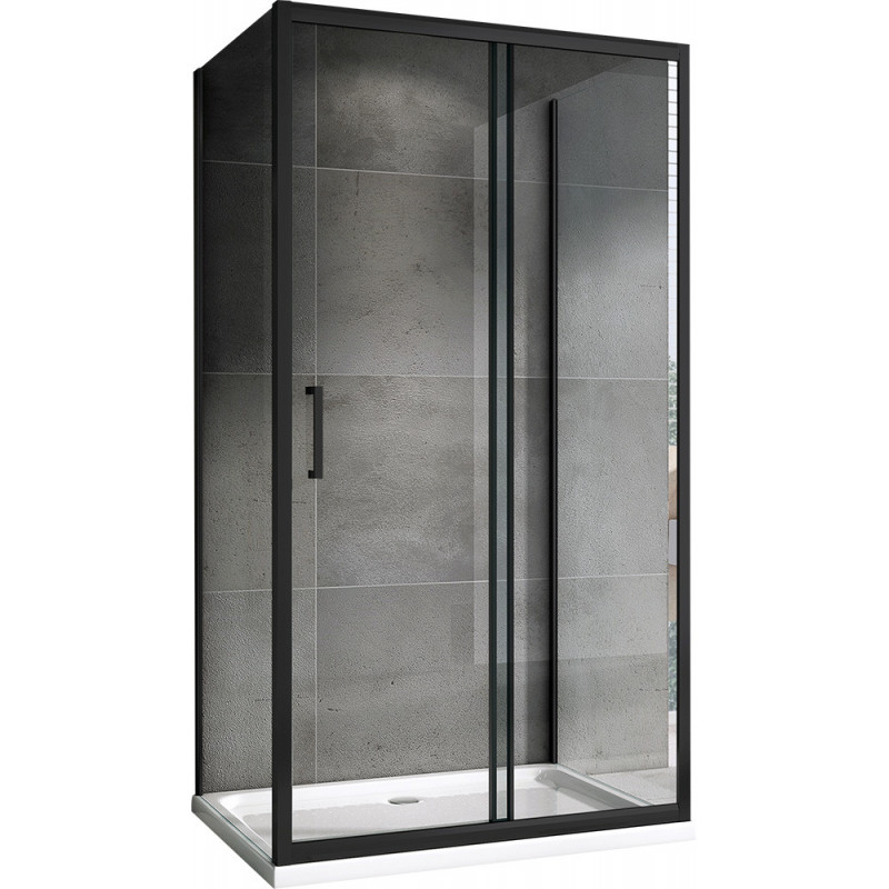 Душевой уголок черный 120х100см ABBER Schwarzer Diamant AG30120BH-S100B-S100B