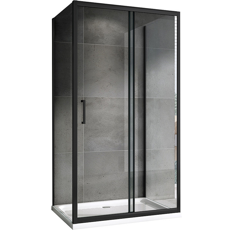 Душевой уголок черный 130х100см ABBER Schwarzer Diamant AG30130B-S100B