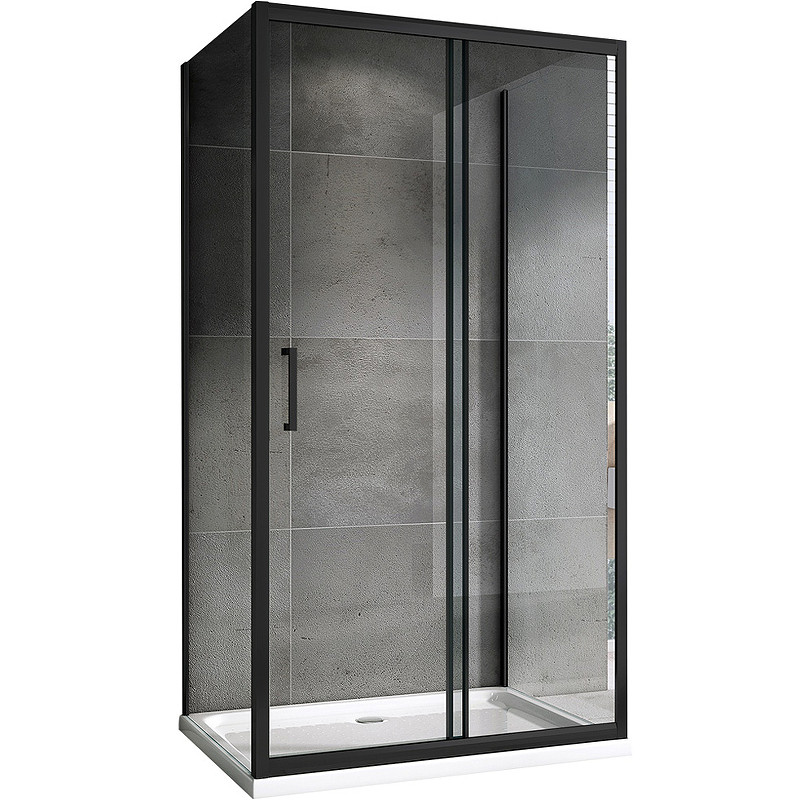 Душевой уголок черный 130х100см ABBER Schwarzer Diamant AG30130B-S100B