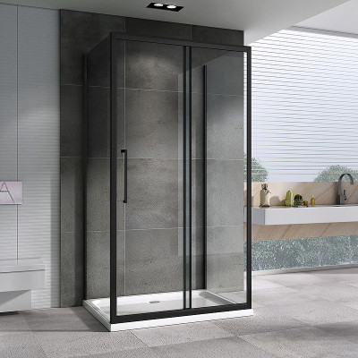 Душевой уголок черный 100х80см ABBER Schwarzer Diamant AG30100BH-S80B-S80B
